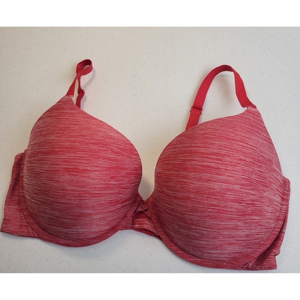 Victoria's Secret Perfect Shape Bra 38DD Red Space Dye Underwire Full Coverage